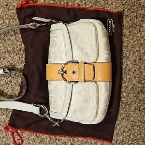 Vintage White Coach Purse